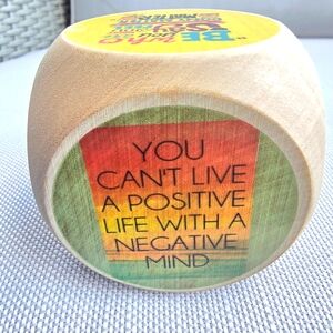 Wooden Be Positive Cube (w/positive Frases on each side of cube -‎ 6 total)